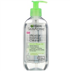 Garnier, SkinActive, мицеллярная очищающая пенка, «все в 1», легко смывающаяся, для комбинированной и жирной кожи, 200 мл