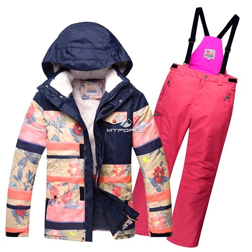 Подростковый для девочки зимний горнолыжный костюм розового цвета 8830R