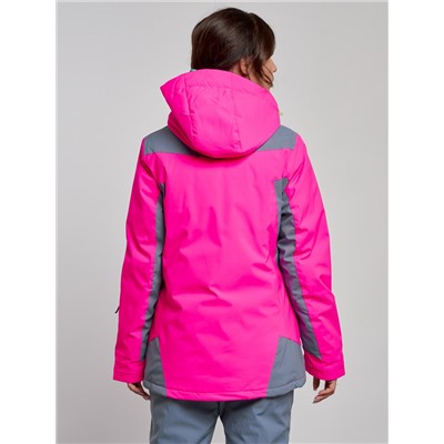 Горнолыжная куртка женская зимняя розового цвета 3310R