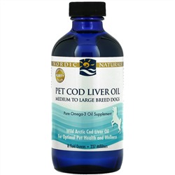Nordic Naturals, Pet Cod Liver Oil, Medium to Large Breed Dogs, 8 fl oz (237 ml)