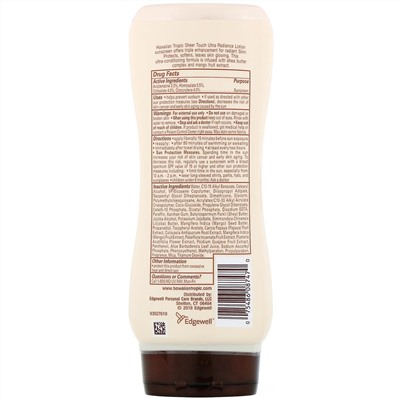 Hawaiian Tropic, Sheer Touch, Ultra Radiance, солнцезащитный лосьон с SPF 30, 236 мл