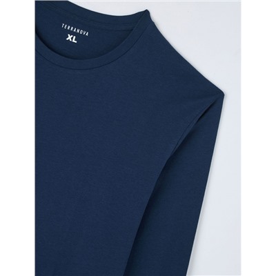 Однотонная футболка с круглым вырезом Флотский темно-синий