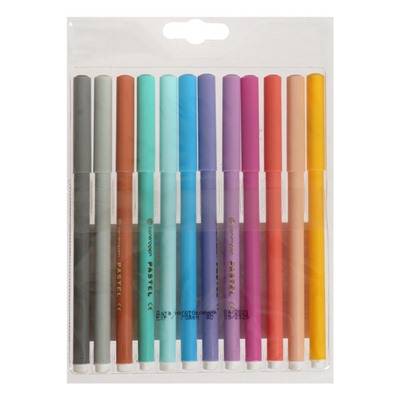 Фломастеры 12 цветов Centropen 7550 TP Colour World Pastel 2.0 мм, пастельные, блистер, европодвес