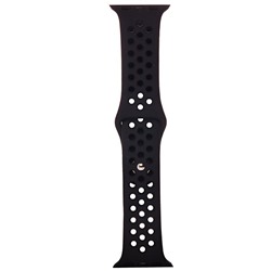 Ремешок - ApW Sport N Apple Watch 42/44/45/49 mm силикон на кнопке (S) (black)