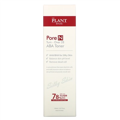 The Plant Base, Pore N, Turn-Over 28 ABA Toner, 5.07 fl oz (150 ml)