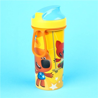 Бутылка детская «Ми-Ми-Мишки» с петлей, 400 мл., цвет оранжевый