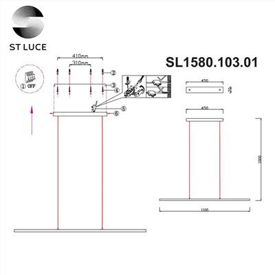 SL1580.103.01 Светильник подвесной ST-Luce Никель/Белый LED 1*22W 3200K