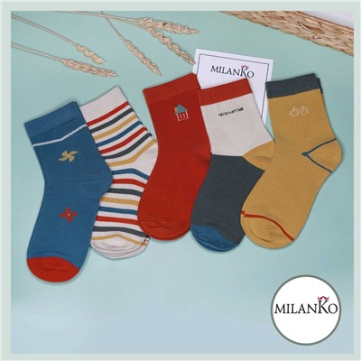 Детские хлопковые носки  (Узор 2) MilanKo D-222
