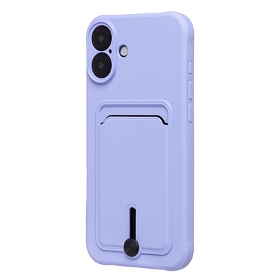 Чехол-накладка - SC304 c картхолдером для "Apple iPhone 16 Plus" (light violet) (234446)