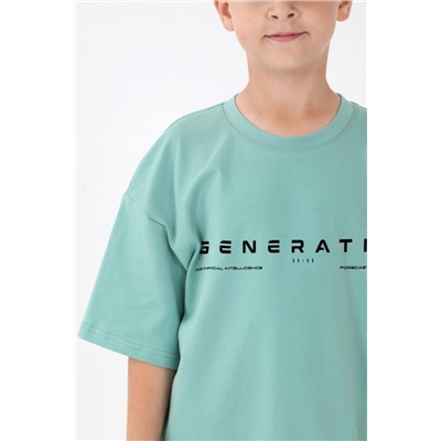 Фуфайка (футболка) для мальчика ЛЕОН-1 (Зеленый)