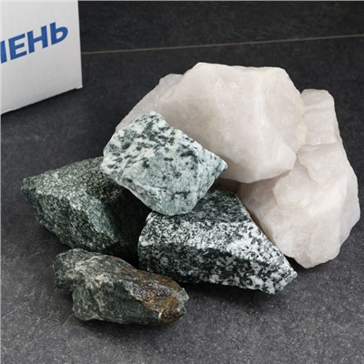 Камень для бани "Дуэт", талькохлорит, кварцит, колотый, 20 кг
