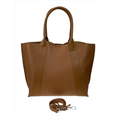 Женская сумка шоппер из натуральной кожи, цвет коричневый