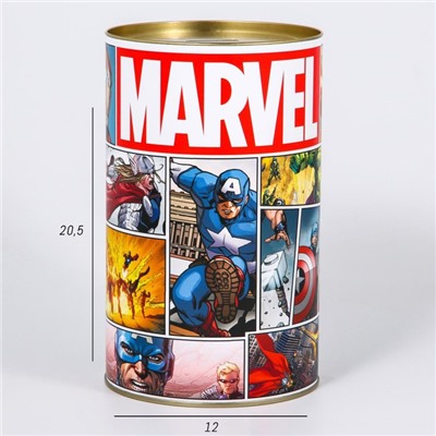 Копилка металлическая, 20,5 см х 12 см х 12 см, XXL "MARVEL", Мстители