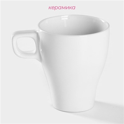 Кружка керамическая Доляна Coffee break, 280 мл, цвет белый