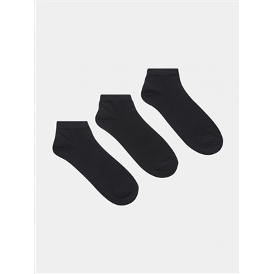 Набор из трех пар коротких однотонных носков Черный