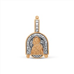 Подвеска-икона из золочёного серебра с чернением - Владимирская БМ