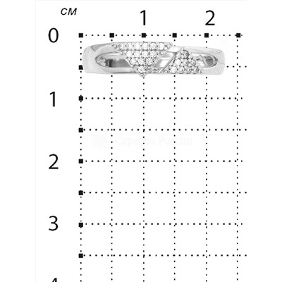 Кольцо из серебра с фианитами родированное 925 пробы к-7238р200