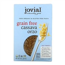 Jovial, Organic Grain Free Cassava Pasta, Orzo, 8 oz (227 g)