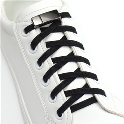 Шнурки для обуви, пара, с плоским сечением и фиксатором на магнитах, 100 см, цвет чёрный