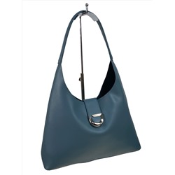 Женская сумка шоппер из натуральной кожи, цвет голубой