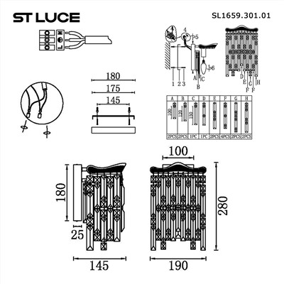 SL1659.301.01 Светильник настенный ST-Luce Латунь/Прозрачный E14 1*60W