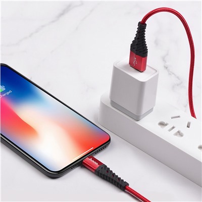 Кабель USB - Apple lightning Hoco X38 Cool Charging (повр. уп)  100см 2,4A  (red)
