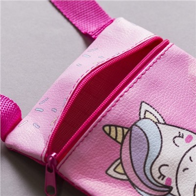 Подарочный набор для девочки «Единорожка», сумка,брошь, цвет розовый
