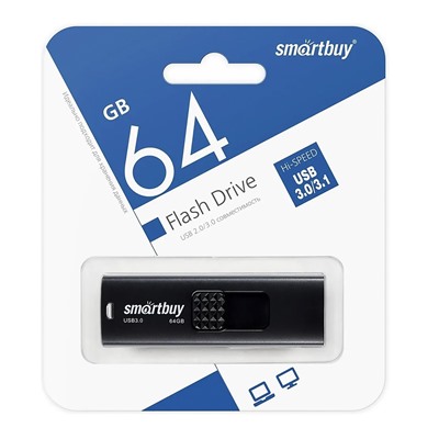 Флэш накопитель USB 64 Гб Smart Buy Fashion 3.0 (black)