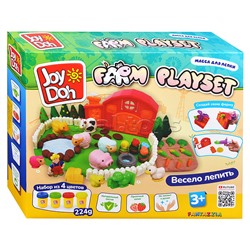 Масса для лепки набор Farm playset - Фермерское подворье, 3d формы, бол. ферма, 17 аксессуаров, 4 баночки с тестом,  (4 x 56 г.), 1/12