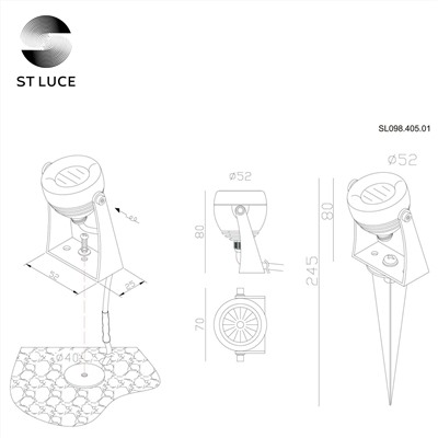 SL098.405.01 Светильник уличный наземный ST-Luce Черный/Прозрачный LED 1*5W 4000K