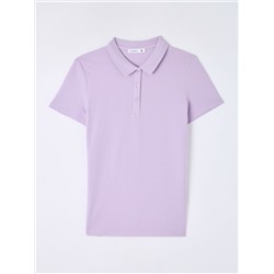 Однотонная футболка-поло фиолетовый