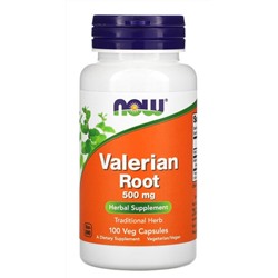 корень валерианы, 500 мг, 100 растительных капсул