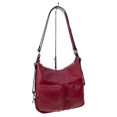 Женская сумка из натуральной кожи, цвет бордово-красный