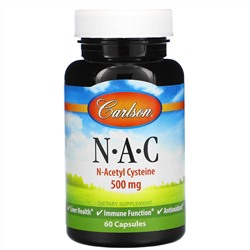 Carlson Labs, N-A-C, 500 мг, 60 капсул