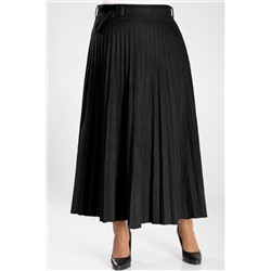 Черная длинная плиссированная юбка