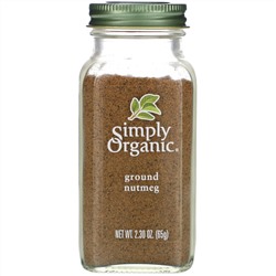 Simply Organic, Молотый мускатный орех, 65 г (2,30 унции)