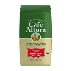 Cafe Altura, Organic Coffee, French Roast, Whole Bean, 10 oz (283 g)