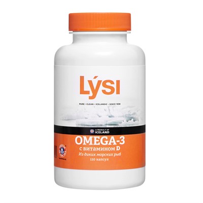 Омега-3 с витамином D Lysi, 60 шт
