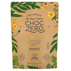 ChocZero, Milk Chocolate, Peanuts, No Sugar Added, 6 Bars, 1 oz  Each