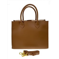 Женская сумка тоут из натуральной кожи, цвет коричневый
