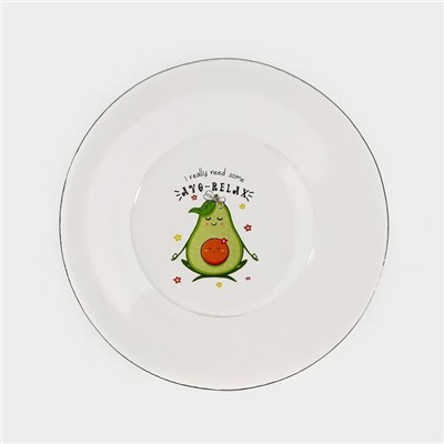 Набор для завтрака «Авокадо», 3 предмета: кружка 200 мл, салатник 450 мл, тарелка, рисунок микс