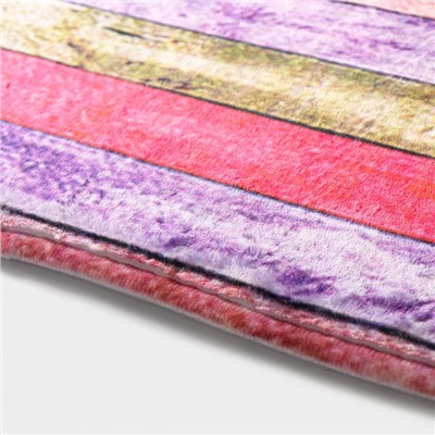 Набор ковриков для ванной и туалета Доляна «Цветные деревяшки», 2 шт, 38×45 см, 45×75 см