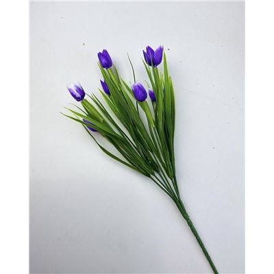 Тюльпаны фиолетовые, микро, 7 веточек 35см, пластик