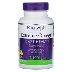 Natrol, Extreme Omega, со вкусом лимона, 2400 мг, 60 мягких желатиновых капсул