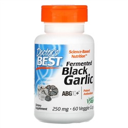 Doctor's Best, Fermented Black Garlic ABG10+, 250 mg, 60 Veggie Caps