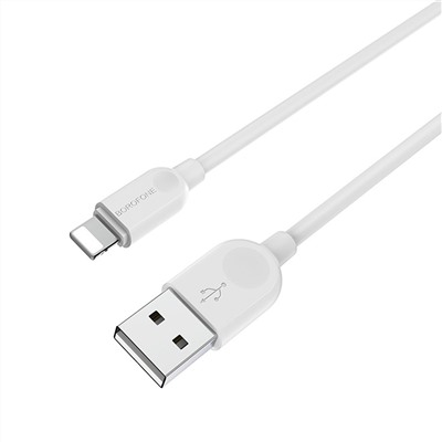 Кабель USB - Apple lightning Borofone BX14 (повр. уп)  100см 2,4A  (white)