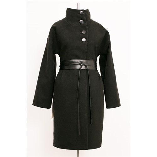 Пальто женское демисезонное (пояс) Кашемир Черный