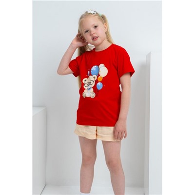 футболка детская с принтом 7448 (Красный)
