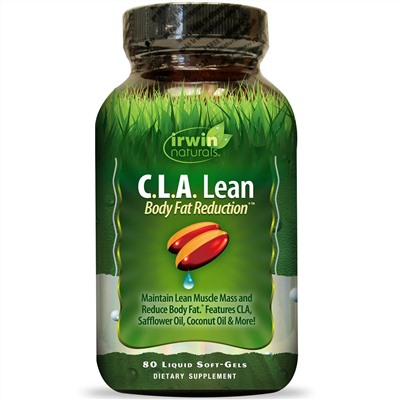 Irwin Naturals, C.L.A. Lean, Body Fat Reduction, 80 мягких желатиновых капсул с жидкостью