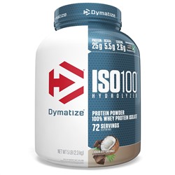 Dymatize Nutrition, ISO100, гидролизованный, 100% изолят сывороточного протеина, шоколад и кокос, 2,3 кг (5 фунтов)